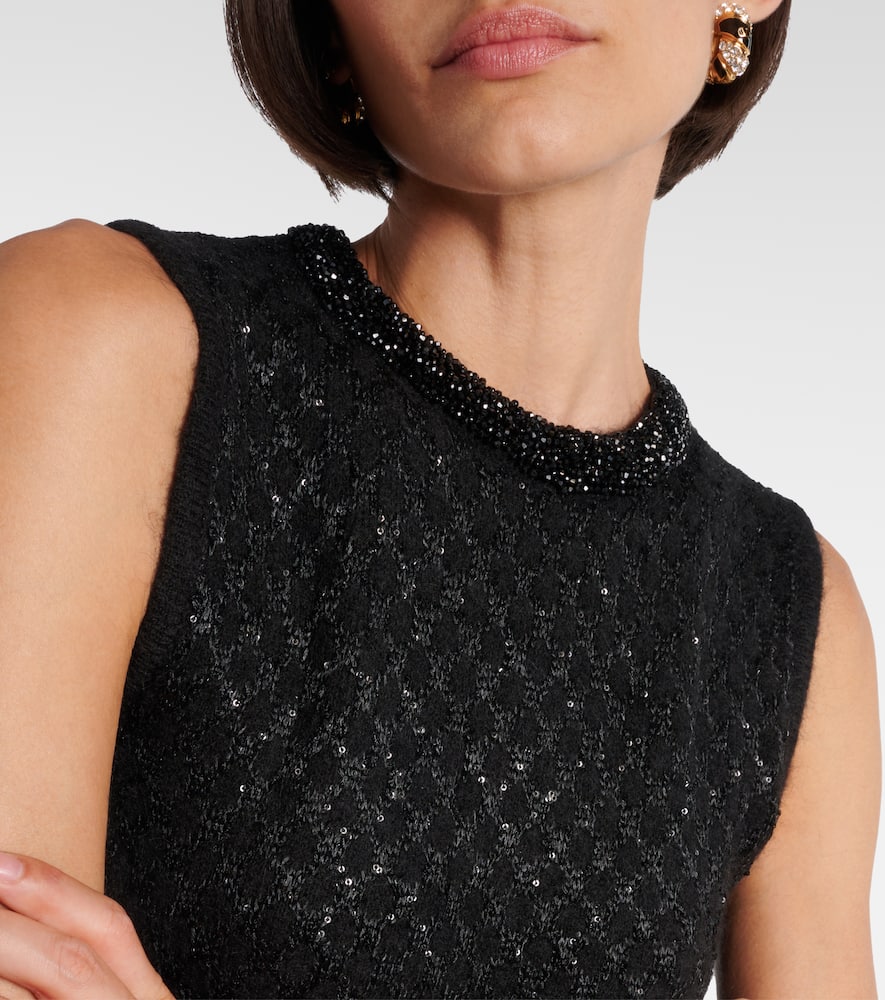 Novara feather-trimmed minidress