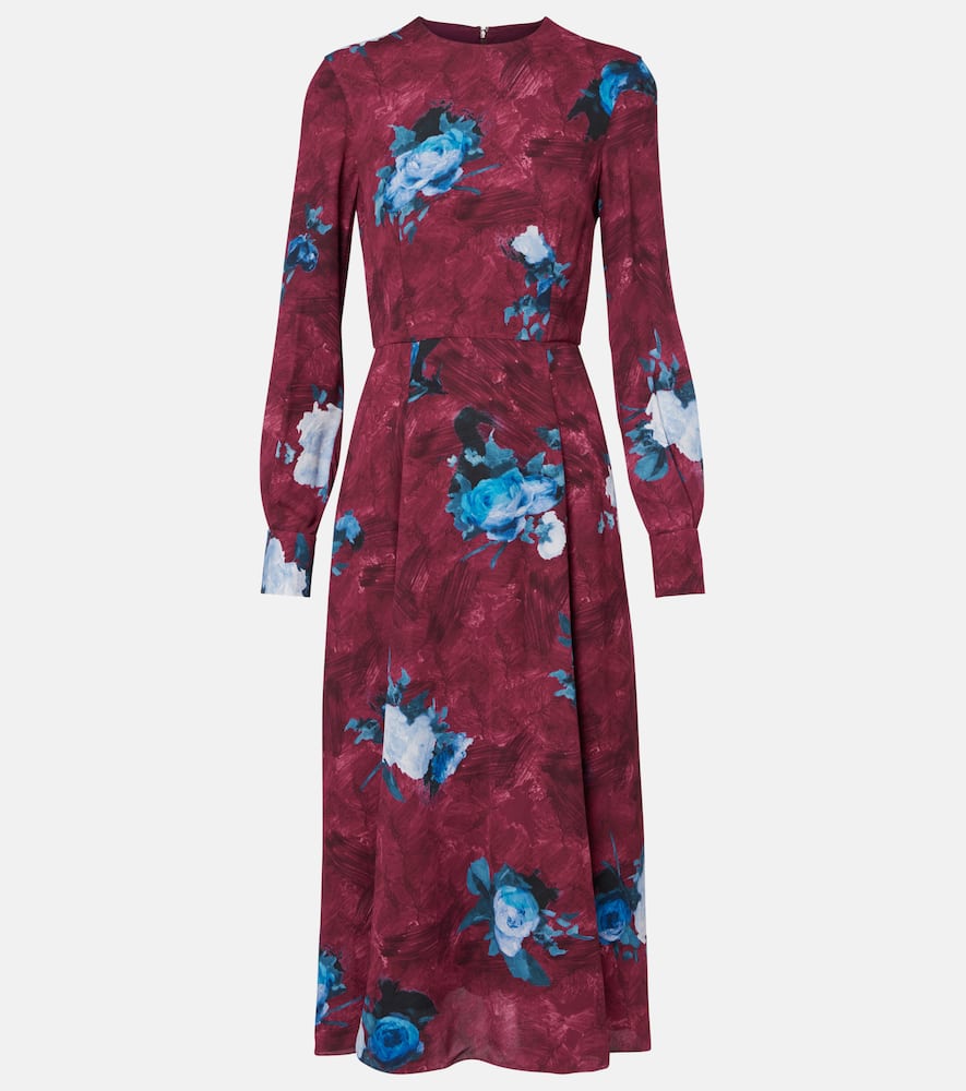 Floral crêpe midi dress