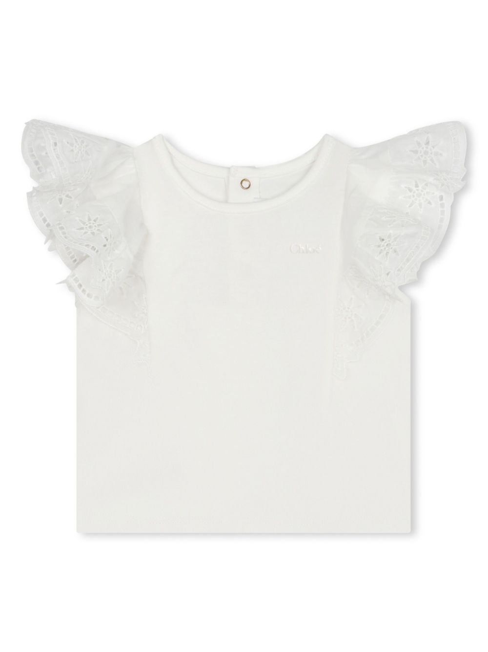Logo-embroidered organic cotton blouse - White
