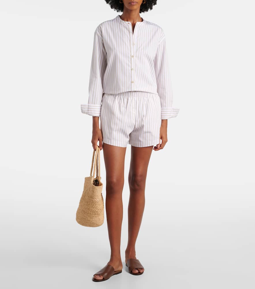 Yoshi striped cotton-blend twill boxers