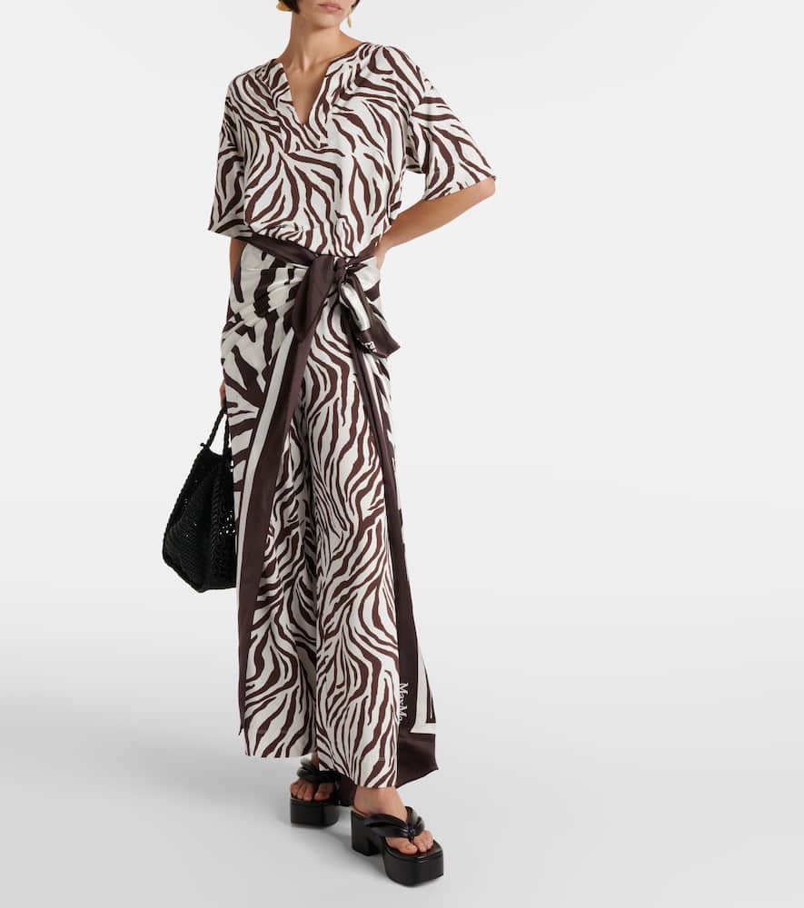 Siberia zebra-print jersey top