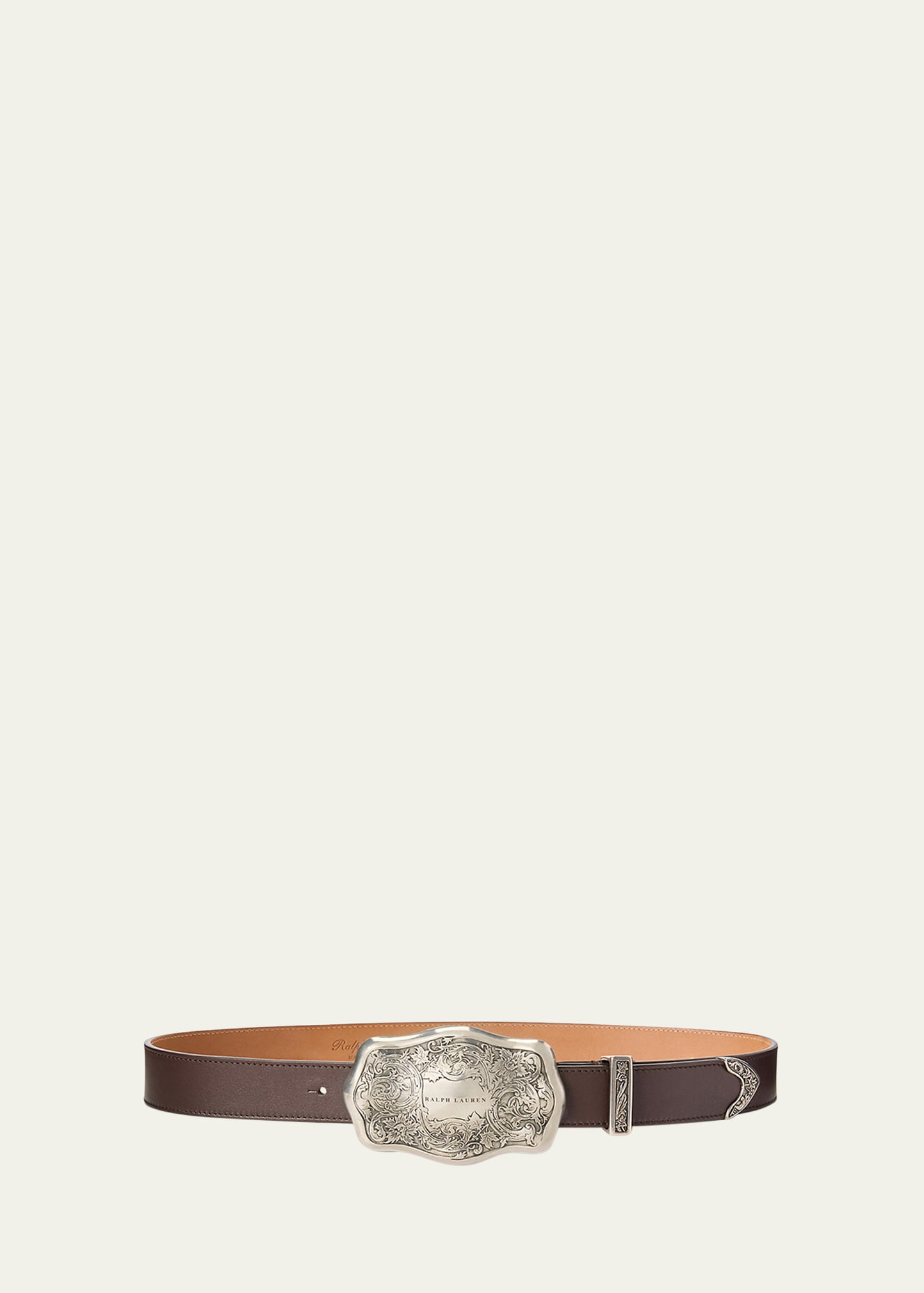 RL Western Soft Lux Leather Belt