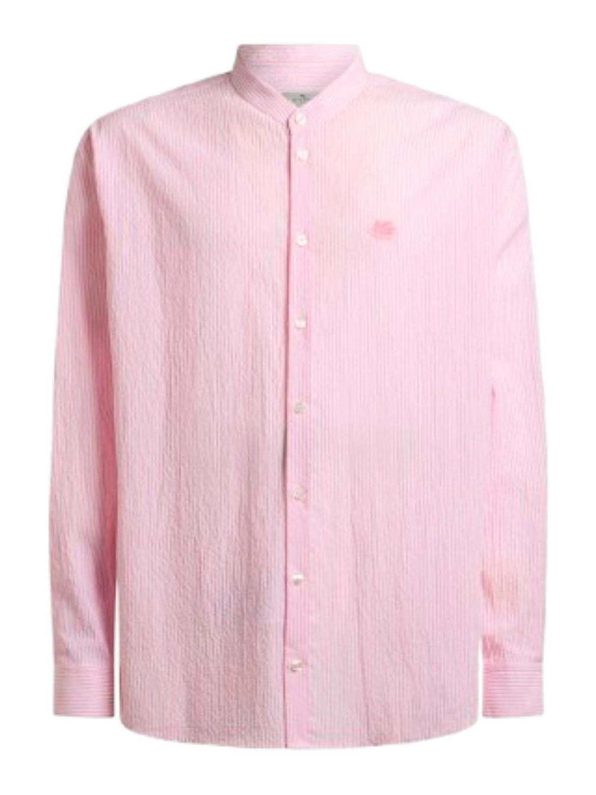 Pink Striped Seersucker Cotton Shirt