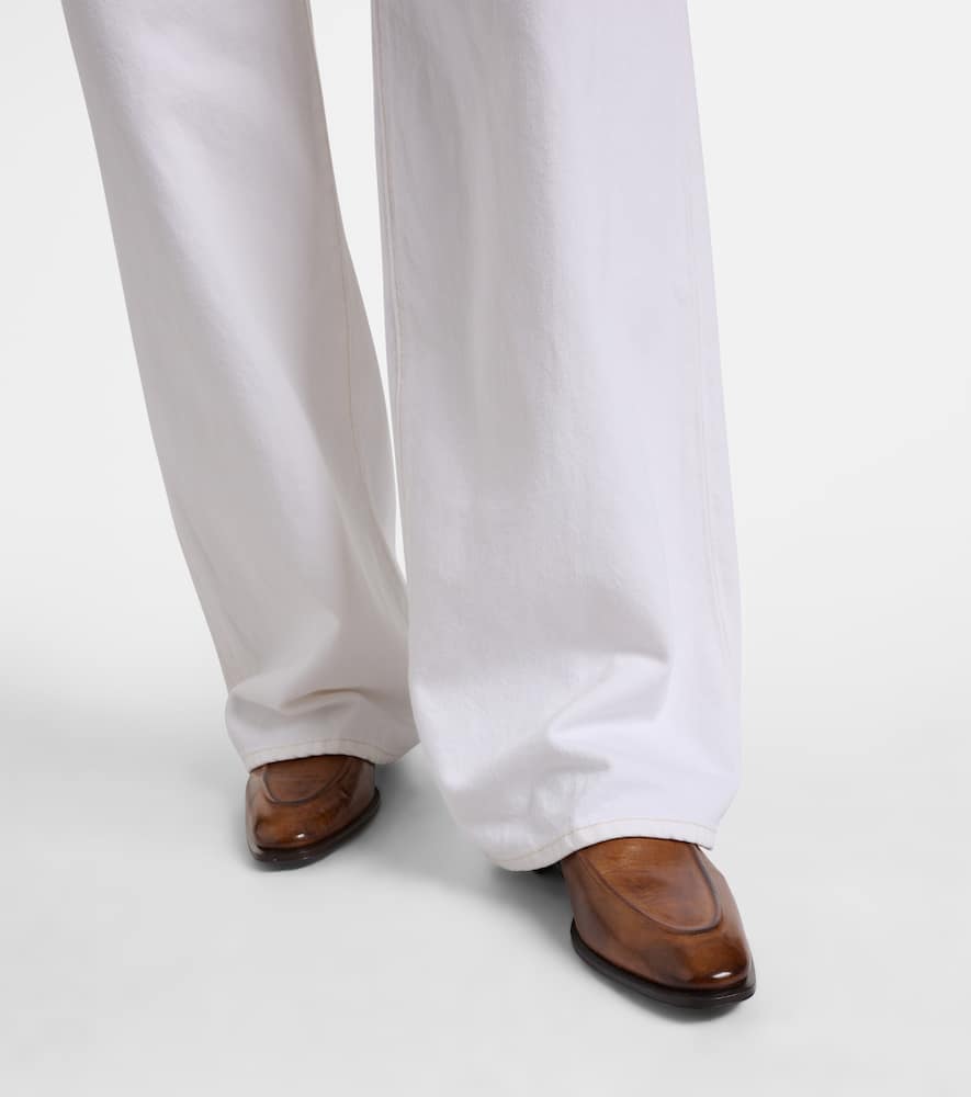 Bubble mid-rise wide-leg jeans