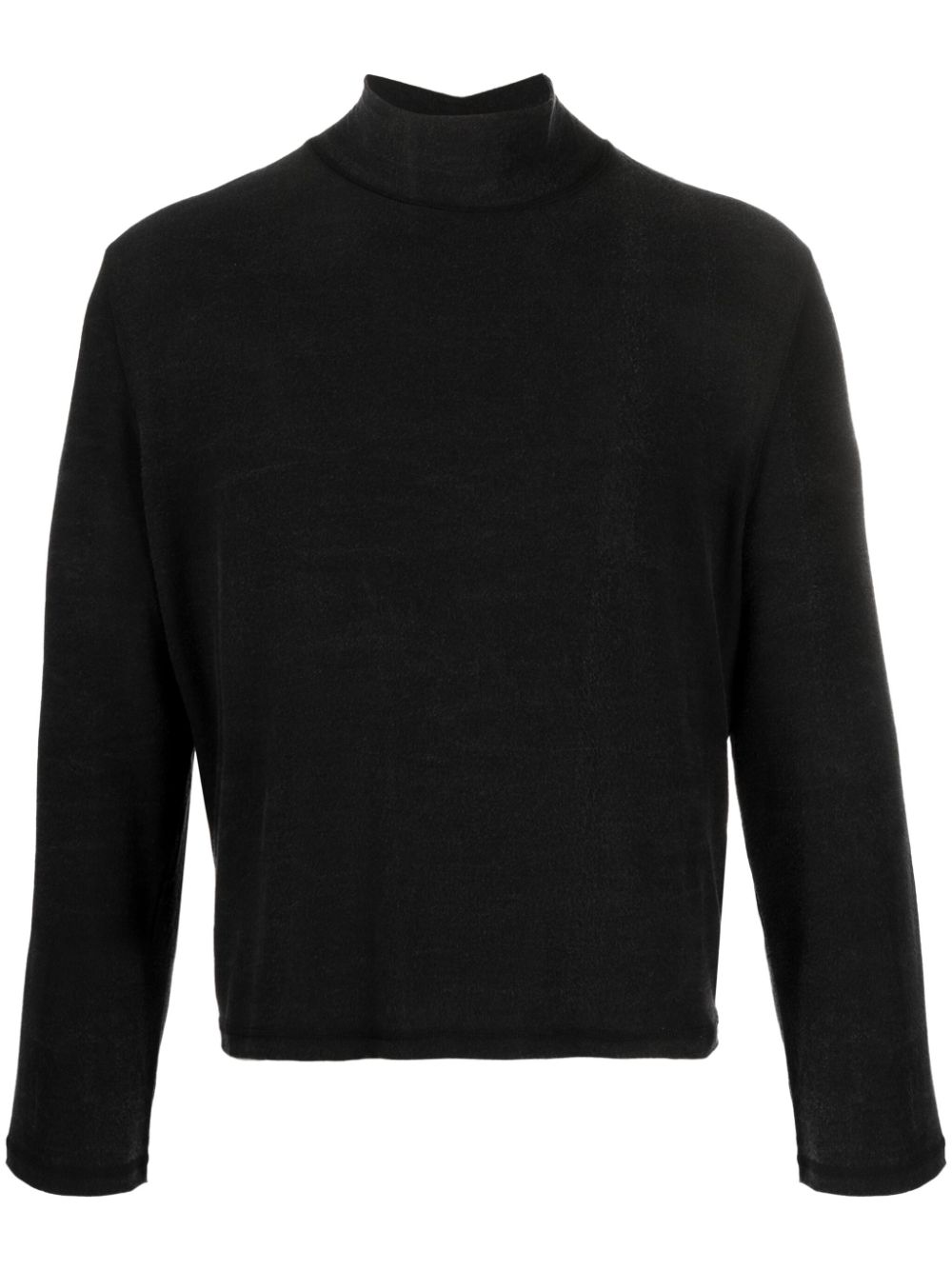 Mock-neck jersey jumper - Black