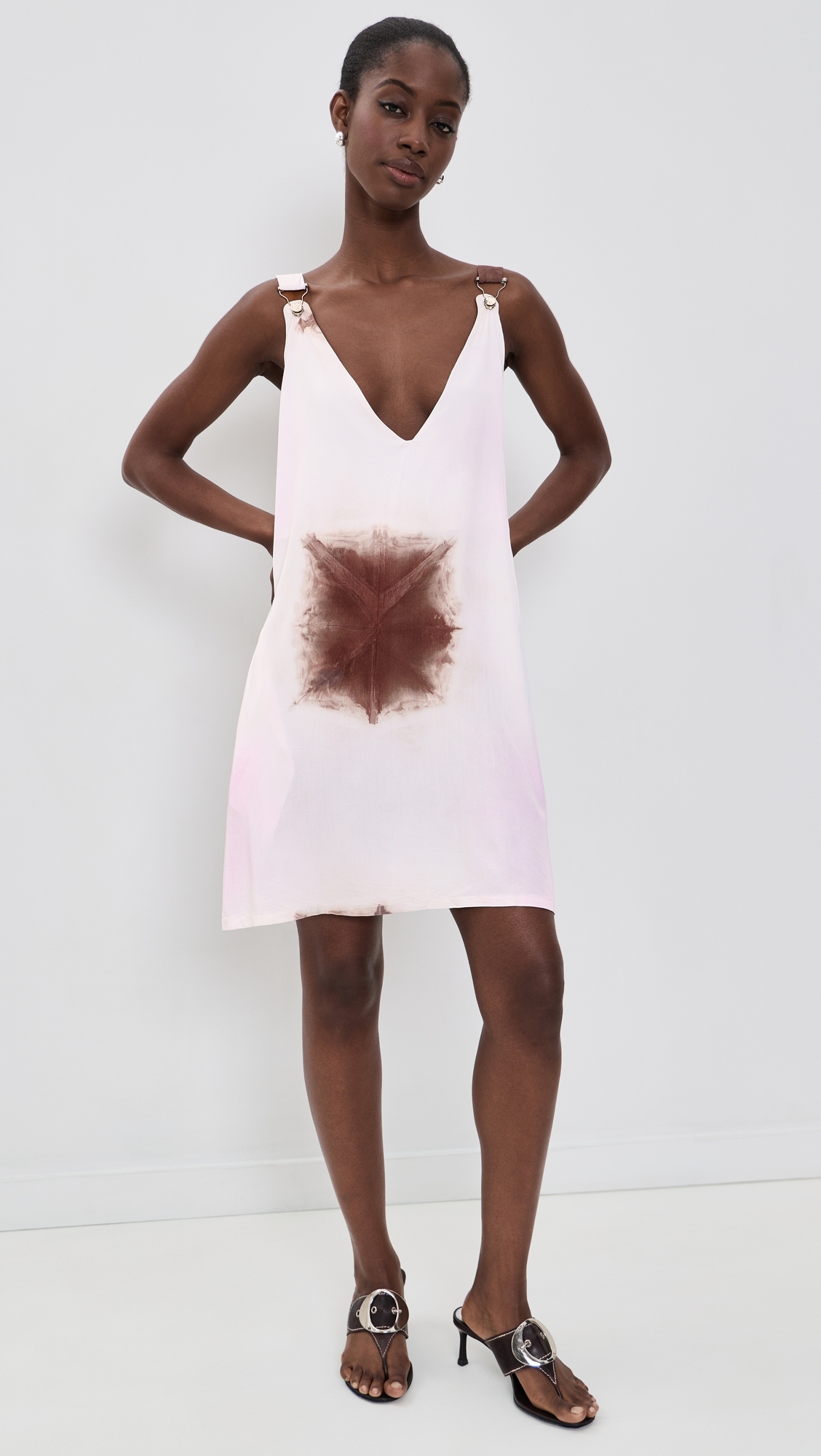 Fola Dress Pink/Brown/White