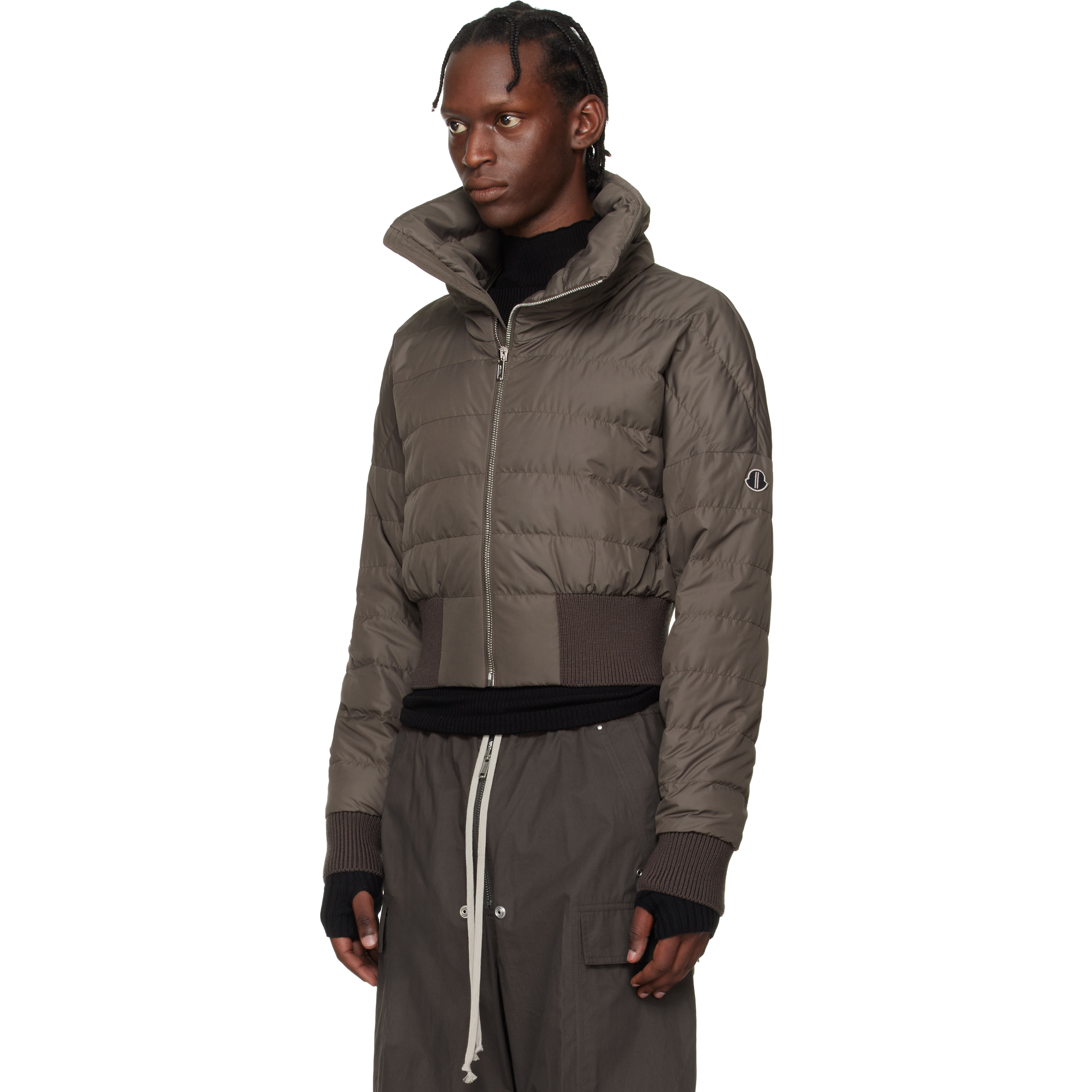 Moncler + Gray Cropped Down Jacket