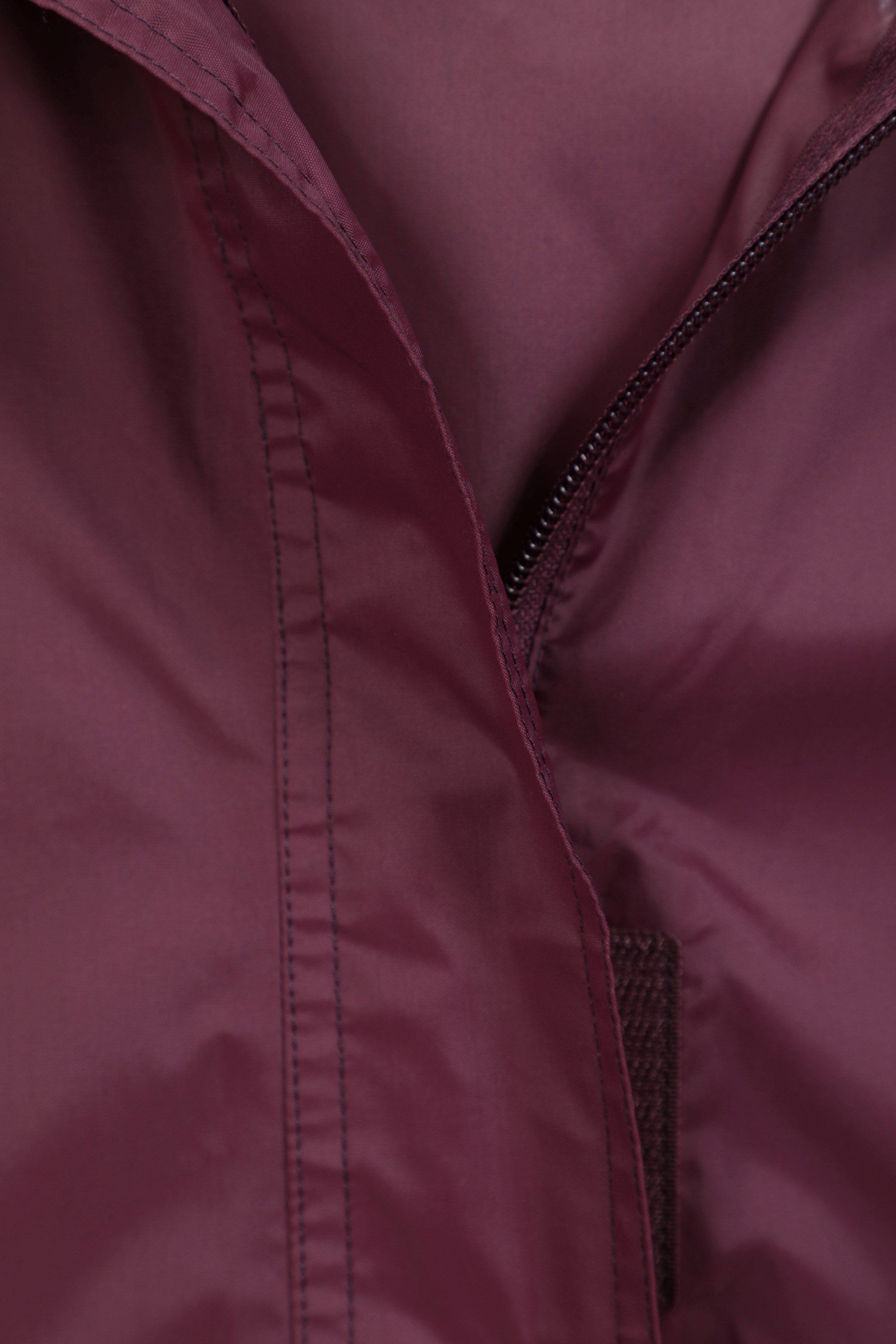 Mountain Warehouse Women's Pakka Waterproof Jacket Packable Foldaway Hood in Dark Mauve