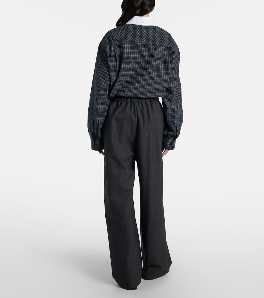Baxter plaid wide-leg pants