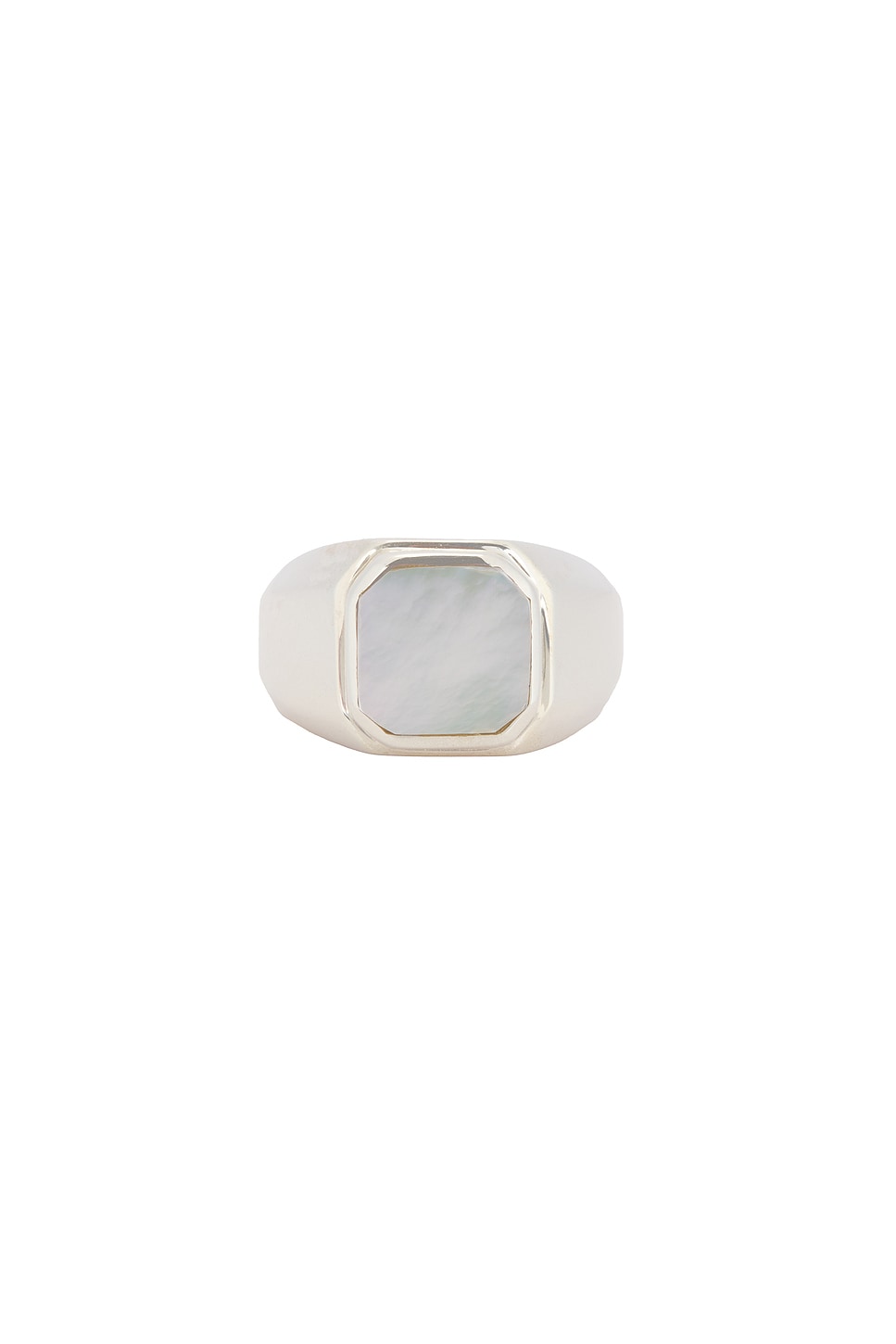 MAPLE Duppy Signet Ring in Silver 925 & Mother Of Pearl - Metallic Silver.  9 also in