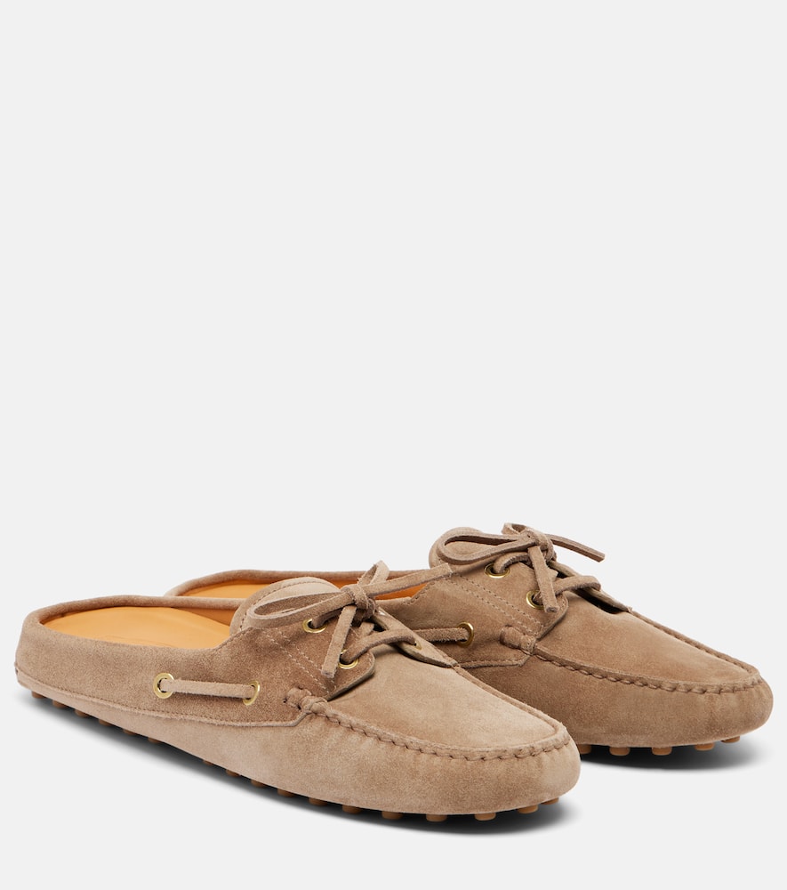 Suede slip-on shoes