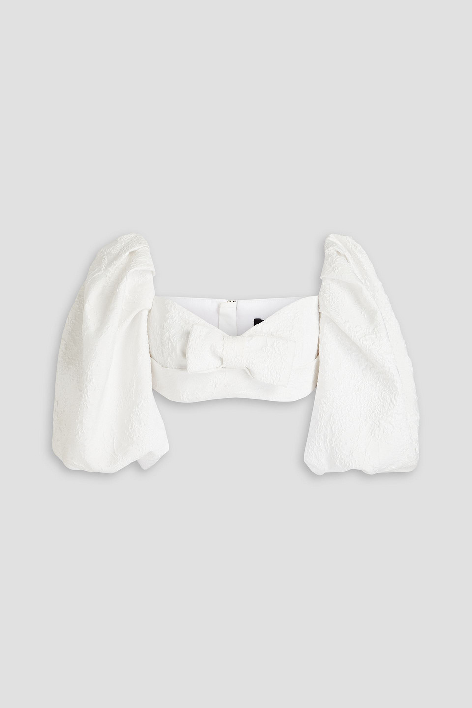 Off-the-shoulder cropped jacquard top