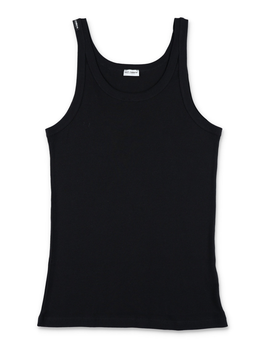 Dolce & Gabbana Black Cotton Marcello Tank Top
