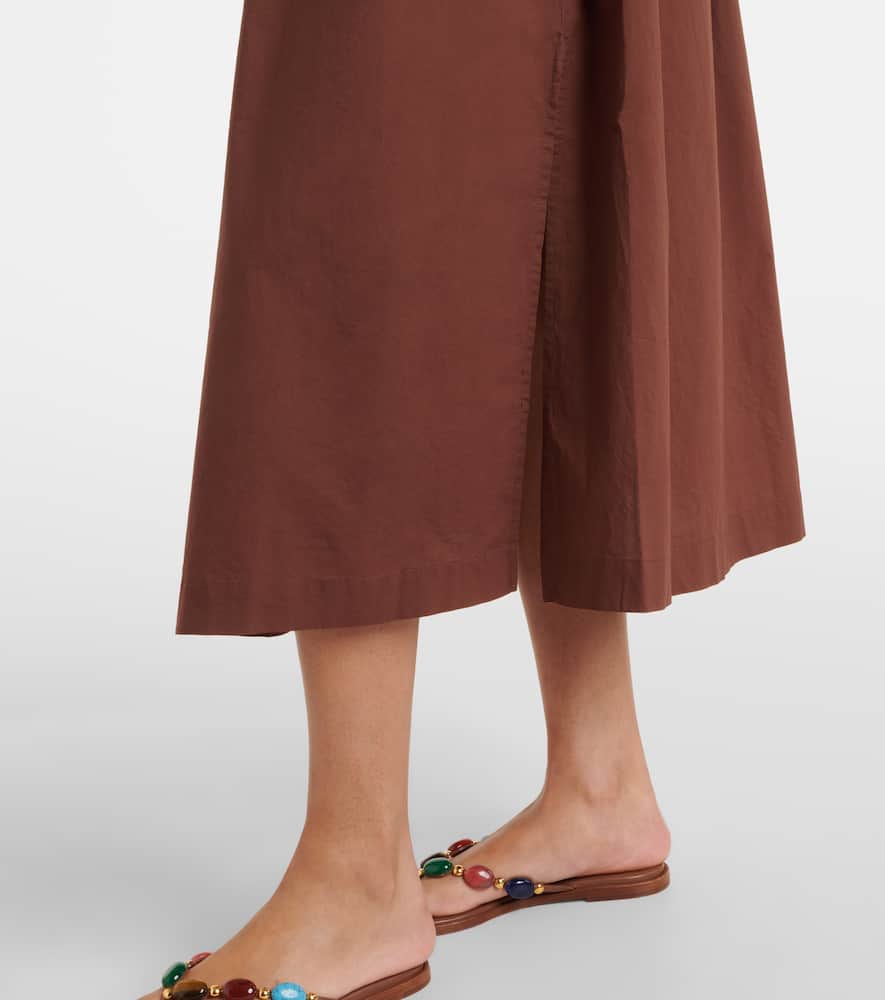 Grasse shirred cotton poplin midi dress