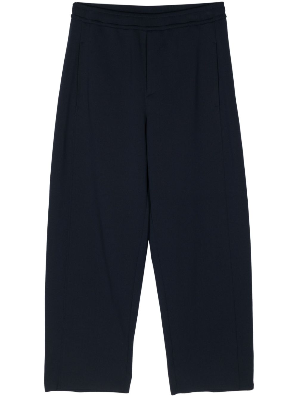 Piqué straight trousers - Blue