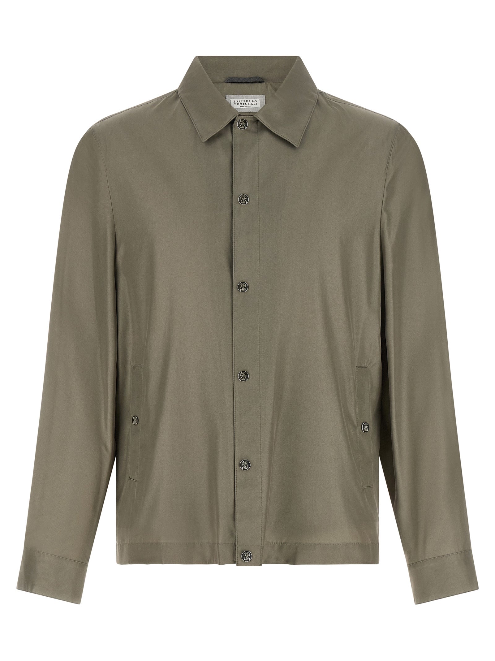Silk Shirt-Inspired Jacket — Green