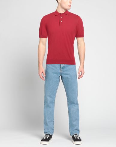 Man Sweater Red Size 42 Cotton