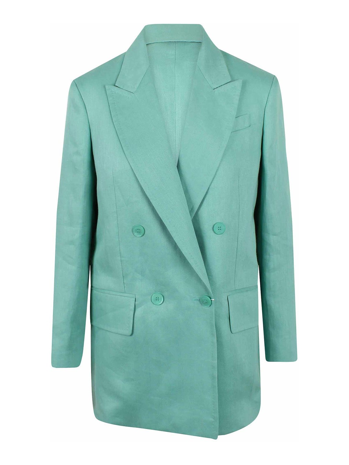 Tailored chevron linen jacket
