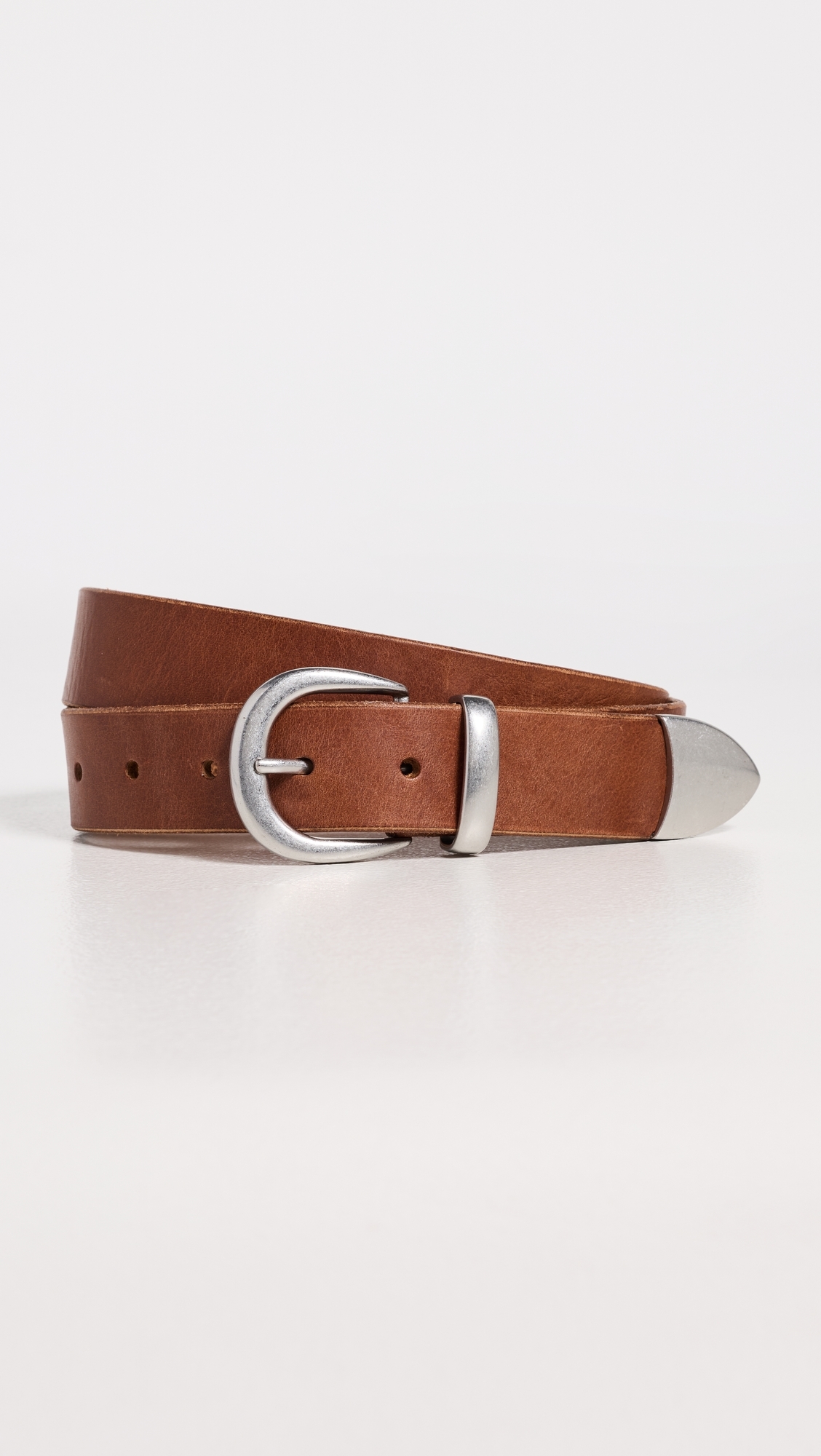 Western Bridle Leather Belt Brown