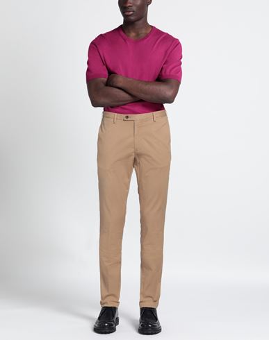 Man Pants Camel Size 40 Cotton, Elastane