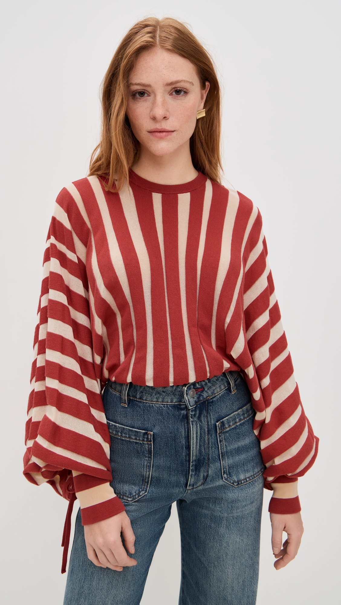 Rebellion Drawn Sweater Red/Cream Stripe