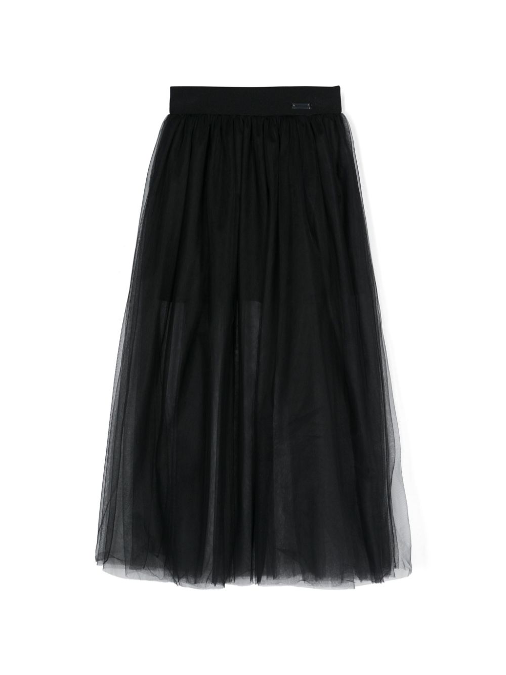 Logo-plaque tulle skirt - Neutrals