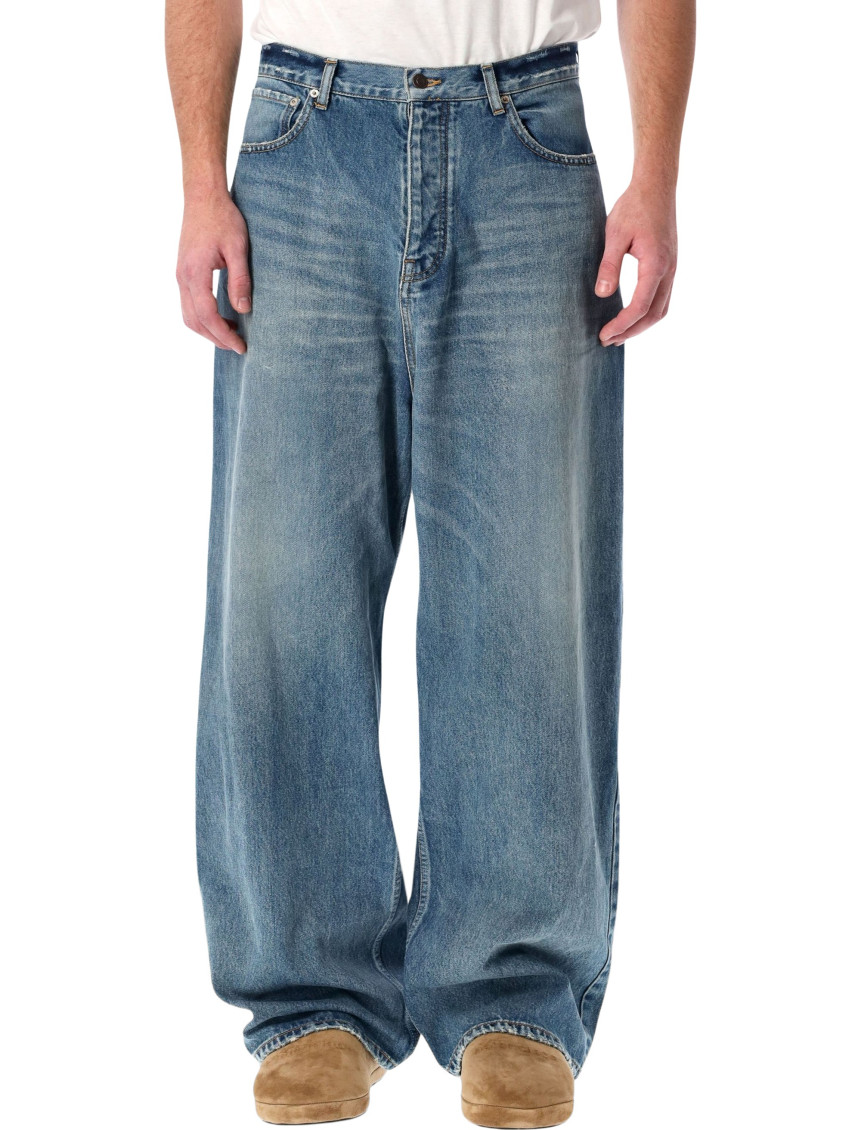 Distressed Wide-leg Jeans