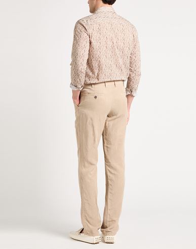 Man Pants Beige Size 28 Cotton, Elastane