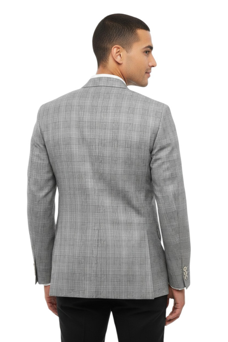 Grey Notched Lapel Blazer