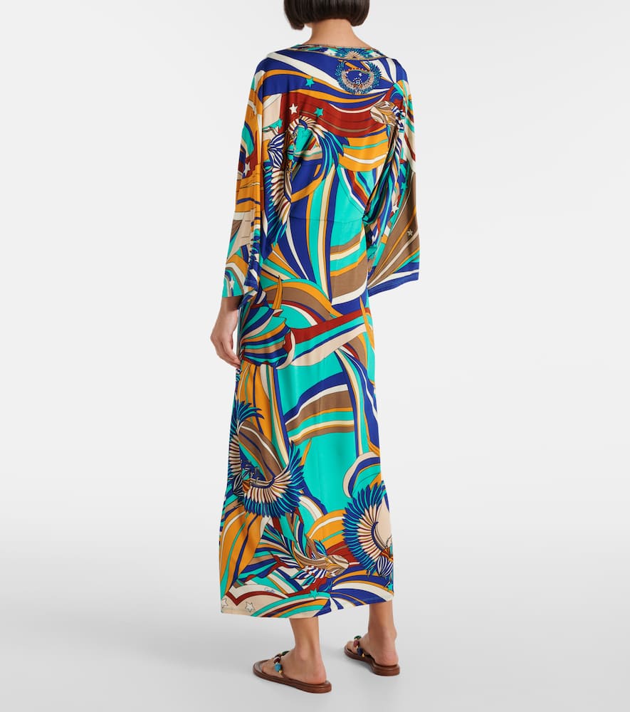 Camilla Printed silk satin palazzo pants