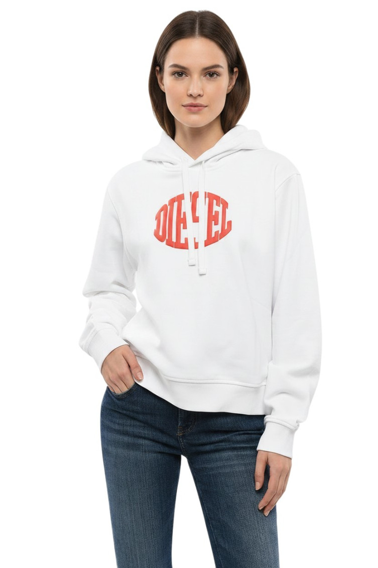 White Logo Hood Sweatshirt