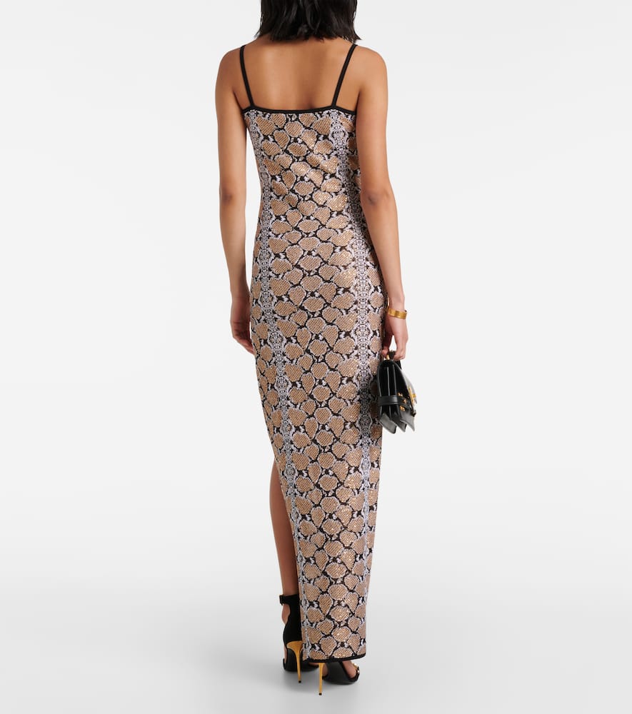 Balmain Snake-print maxi dress
