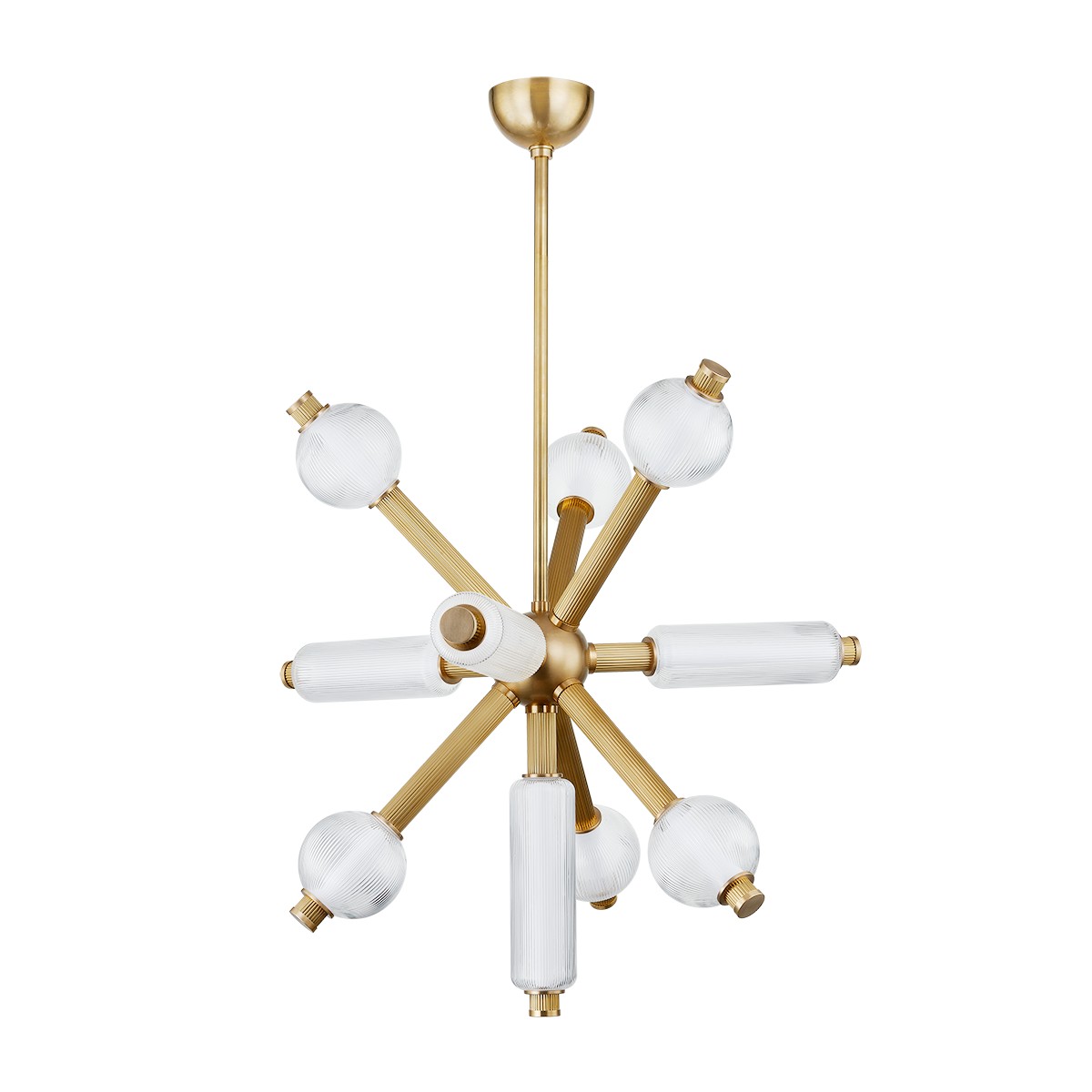 Vintage Brass LED Chandelier from the Atom Collection