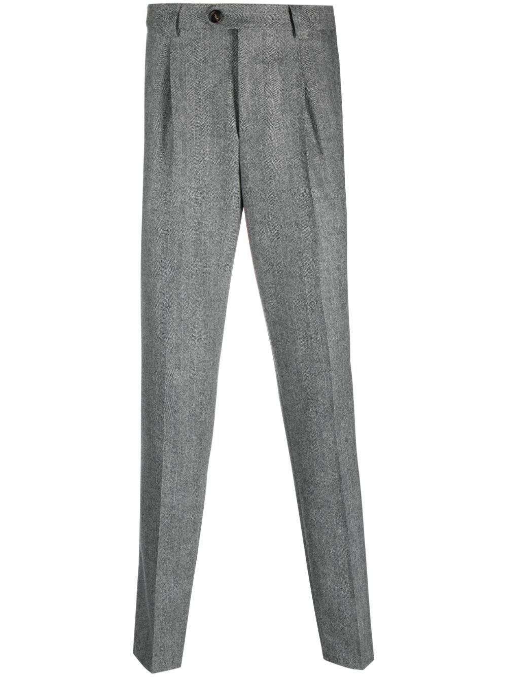 Pressed-crease virgin wool trousers - Grey