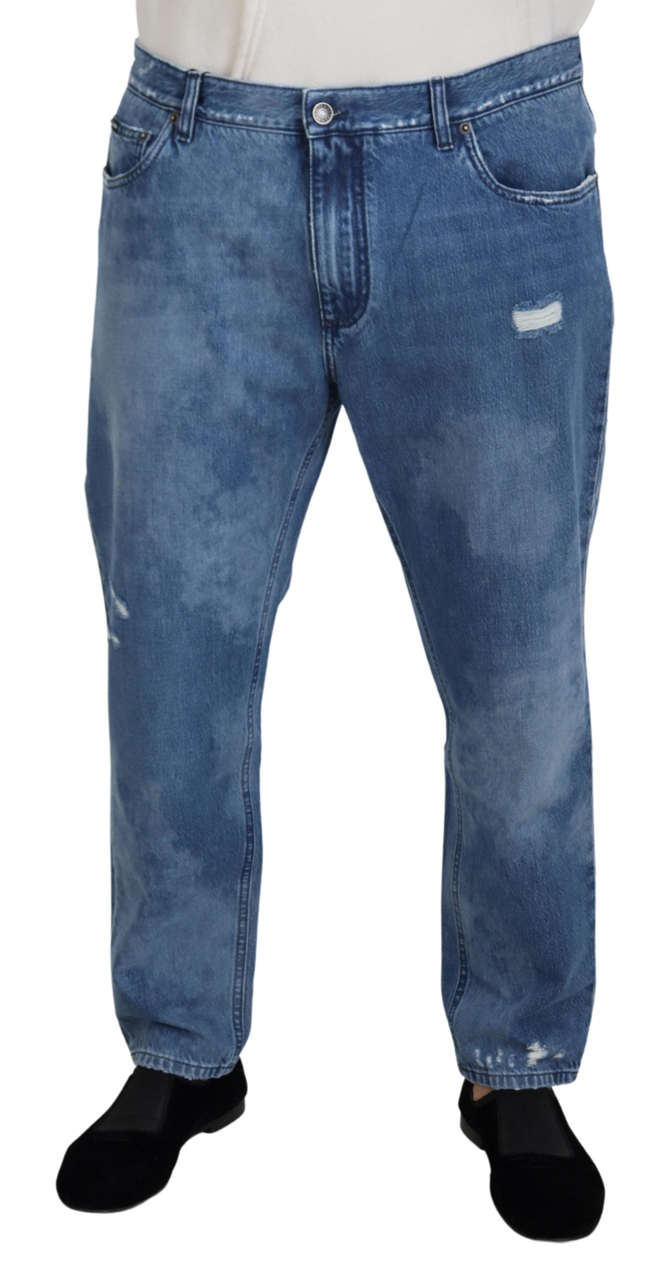 Distressed Denim Jeans — Blue