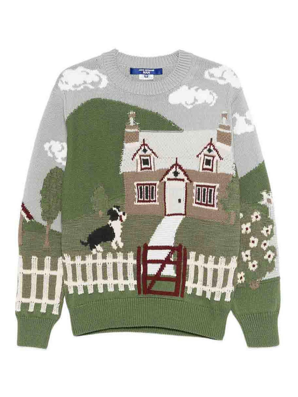 Printed Cotton Crewneck Sweater