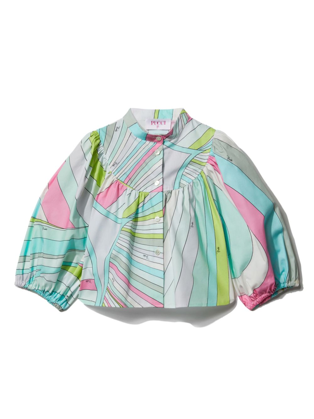 Iride-print cotton shirt - Blue