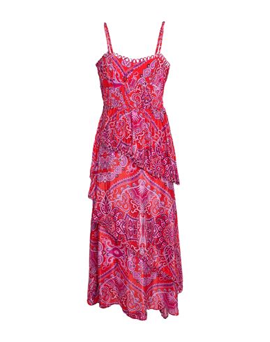 Paisley Scarf Red Loopy Cups Maxi Dress Woman Midi dress Red Size L Viscose