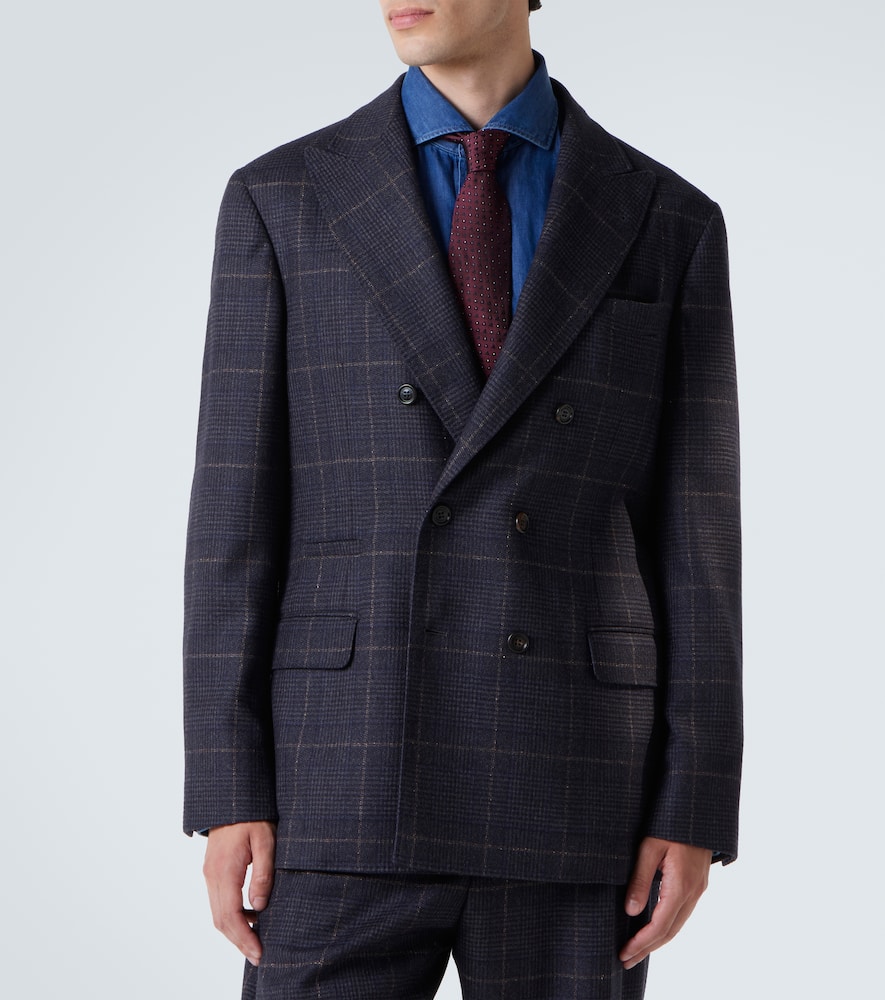 Checked cashmere and wool suit