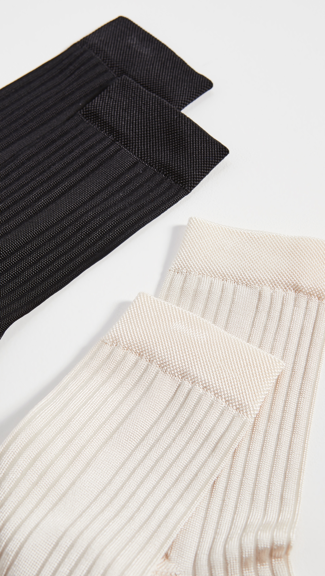 Classic Rib Socks - 2 Pack Offering Black & Ivory One Size