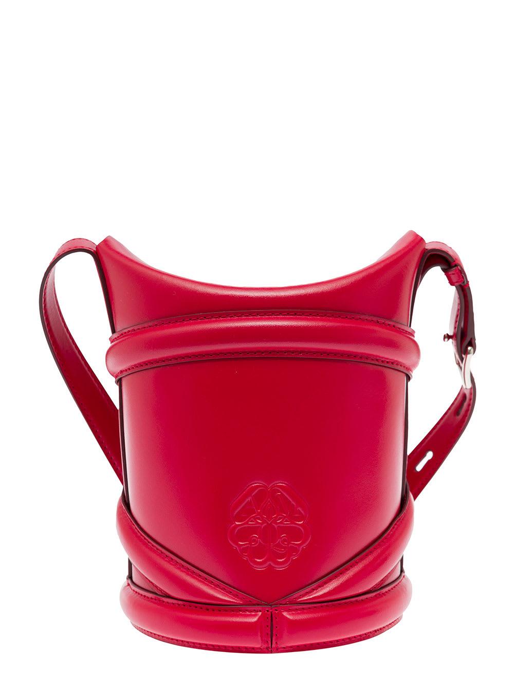 Womans The Curve Small Red Leather Crossbody Bag