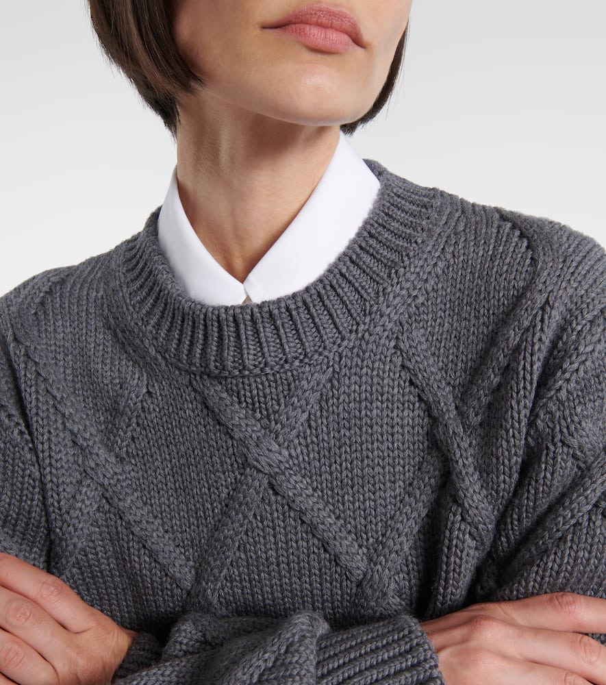 Cable-knit virgin wool sweater
