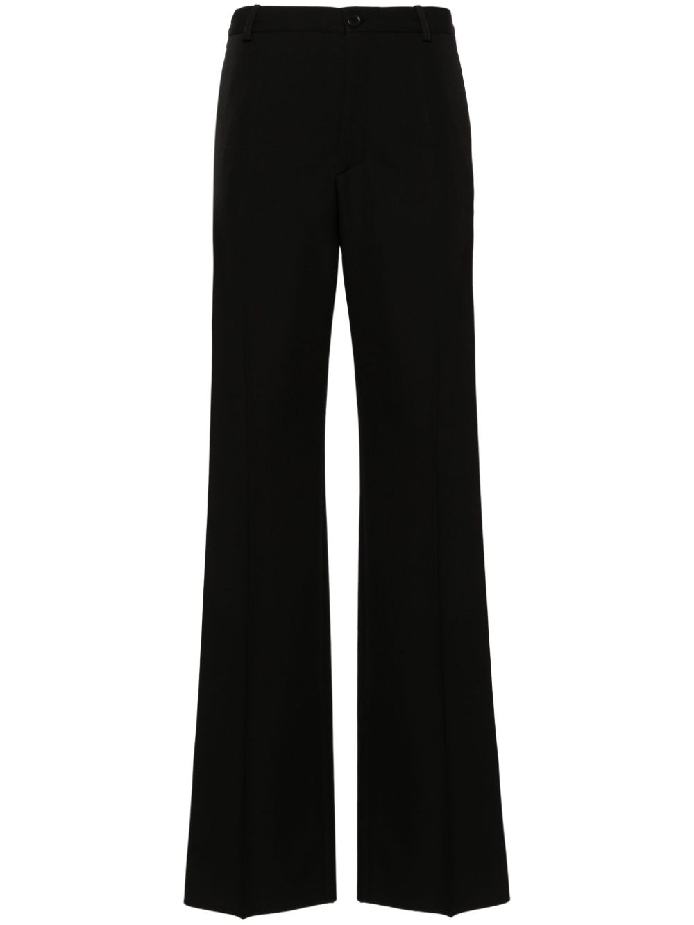 Straight-leg tailored wool trousers - Black