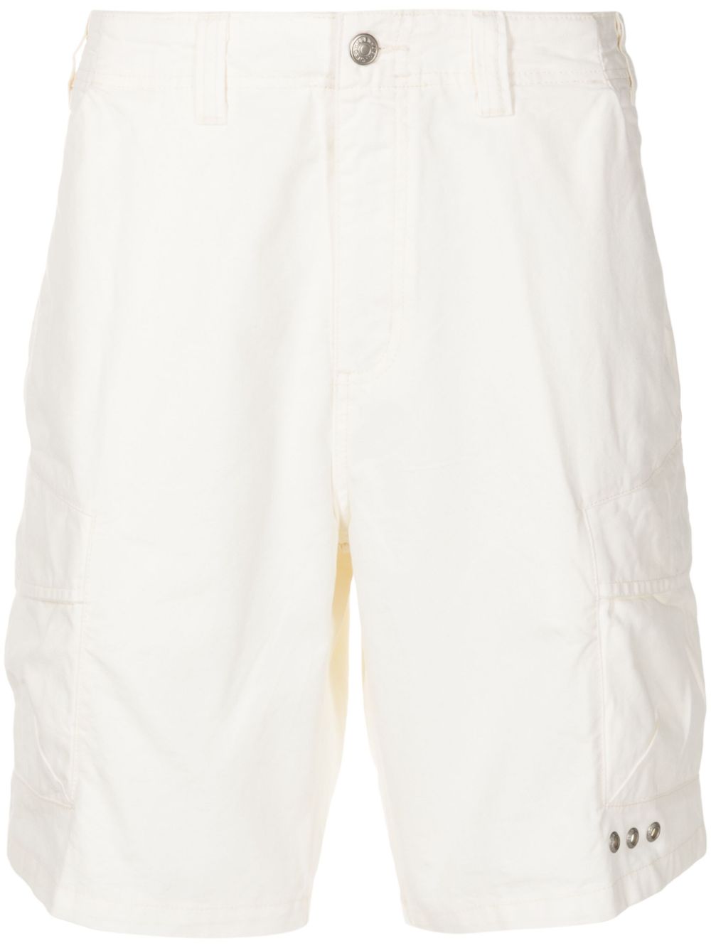 Eyelet-detail cotton bermuda shorts - White