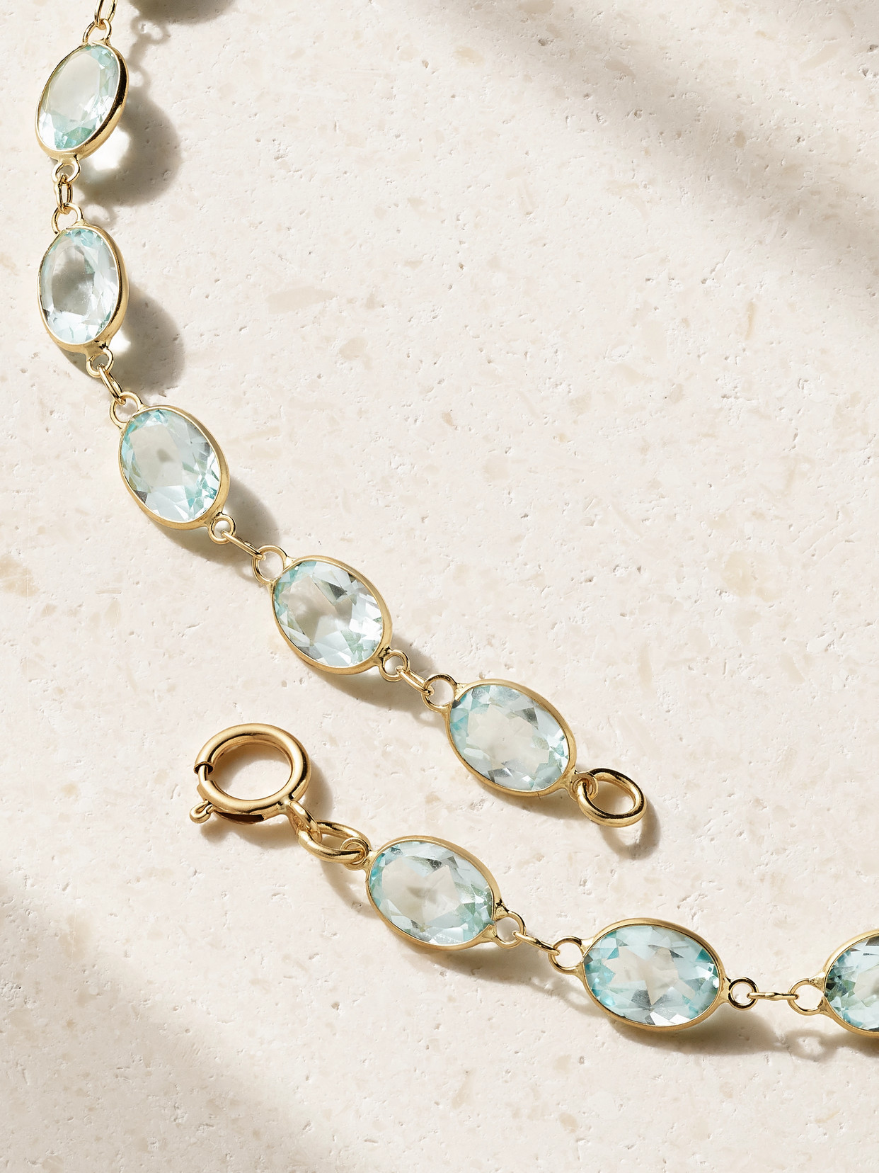 Chakra Gold Aquamarine Necklace - One size