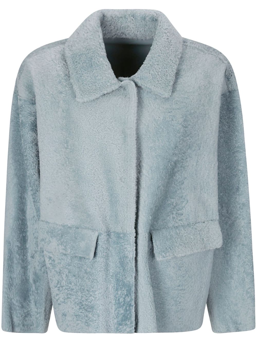 Reversible shearling jacket - Grey