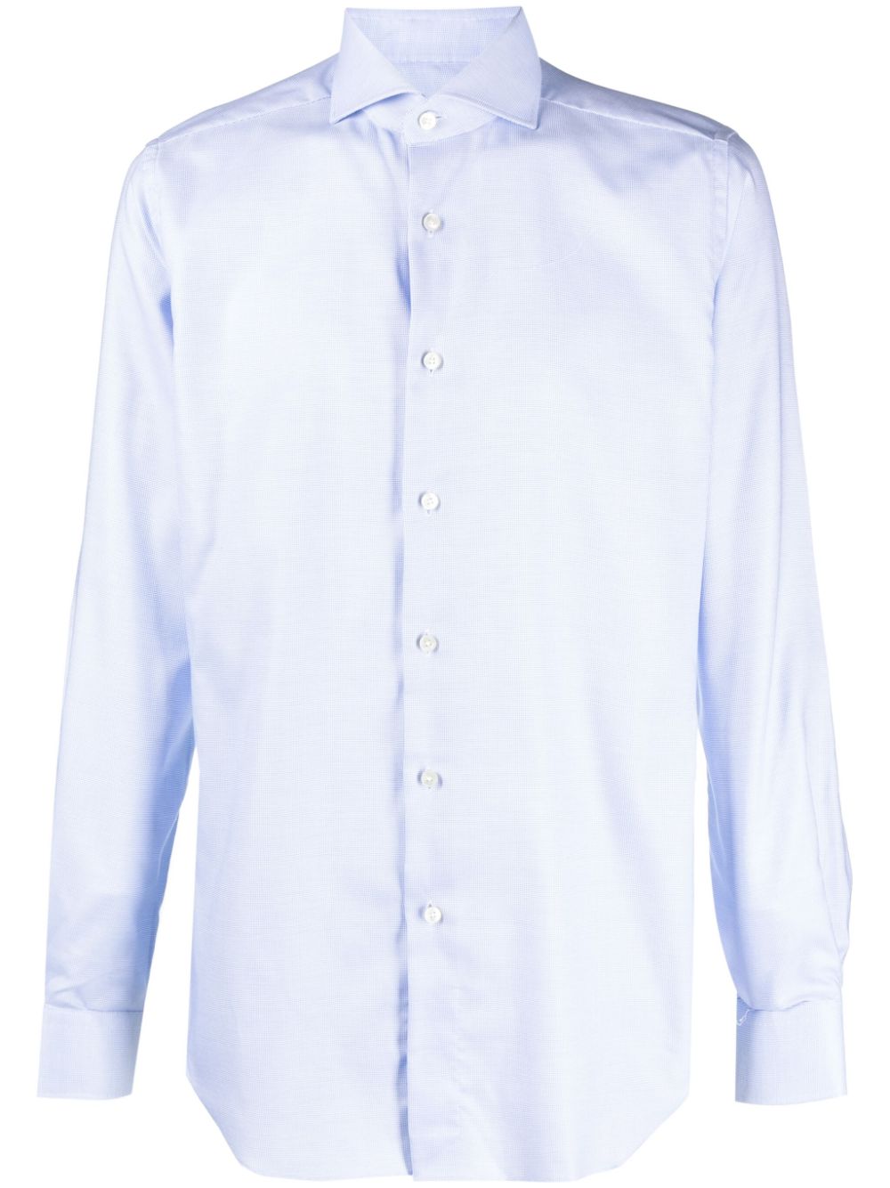 Cutaway-collar organic cotton shirt - Blue