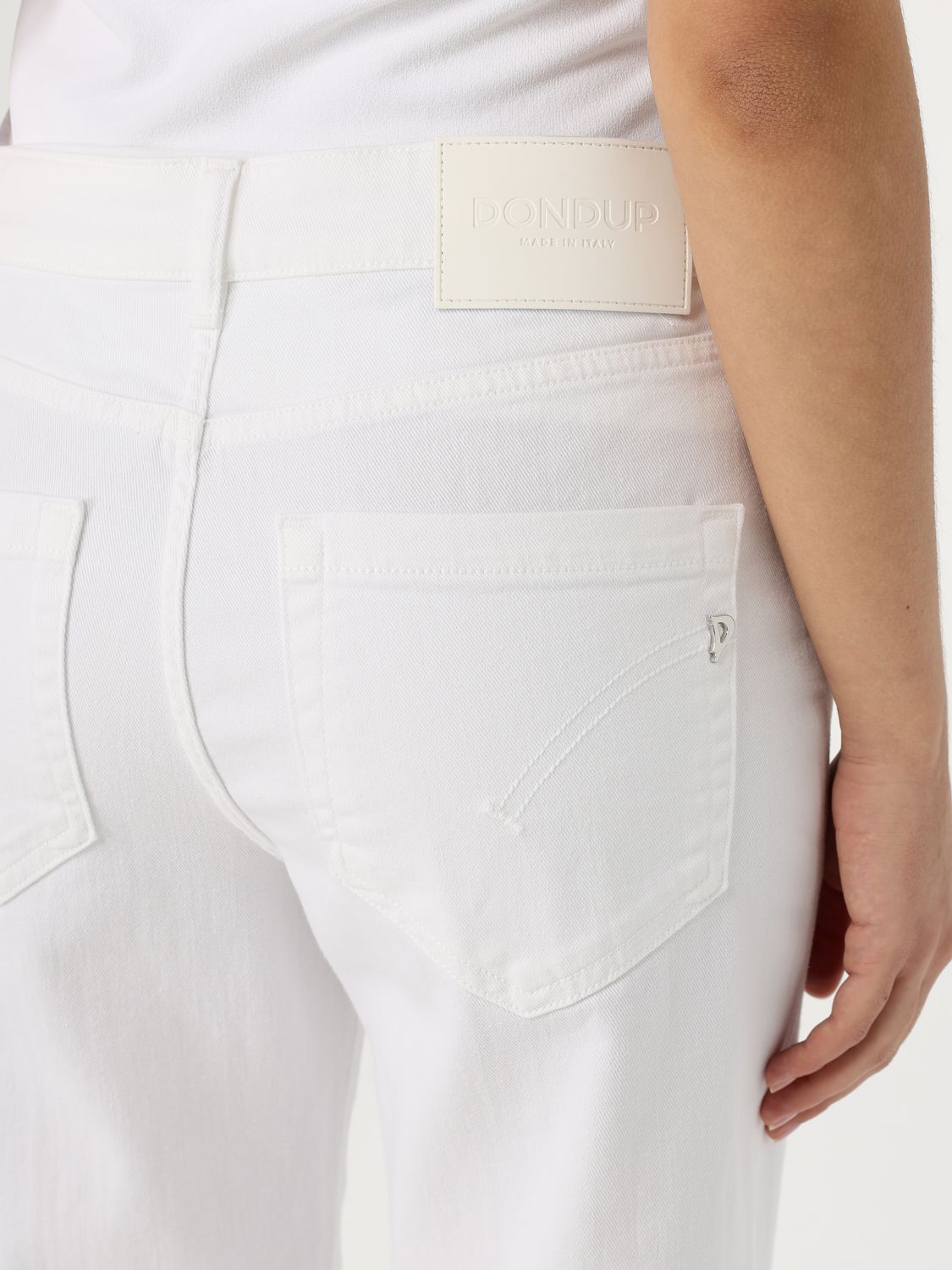 Cropped denim jeans - White