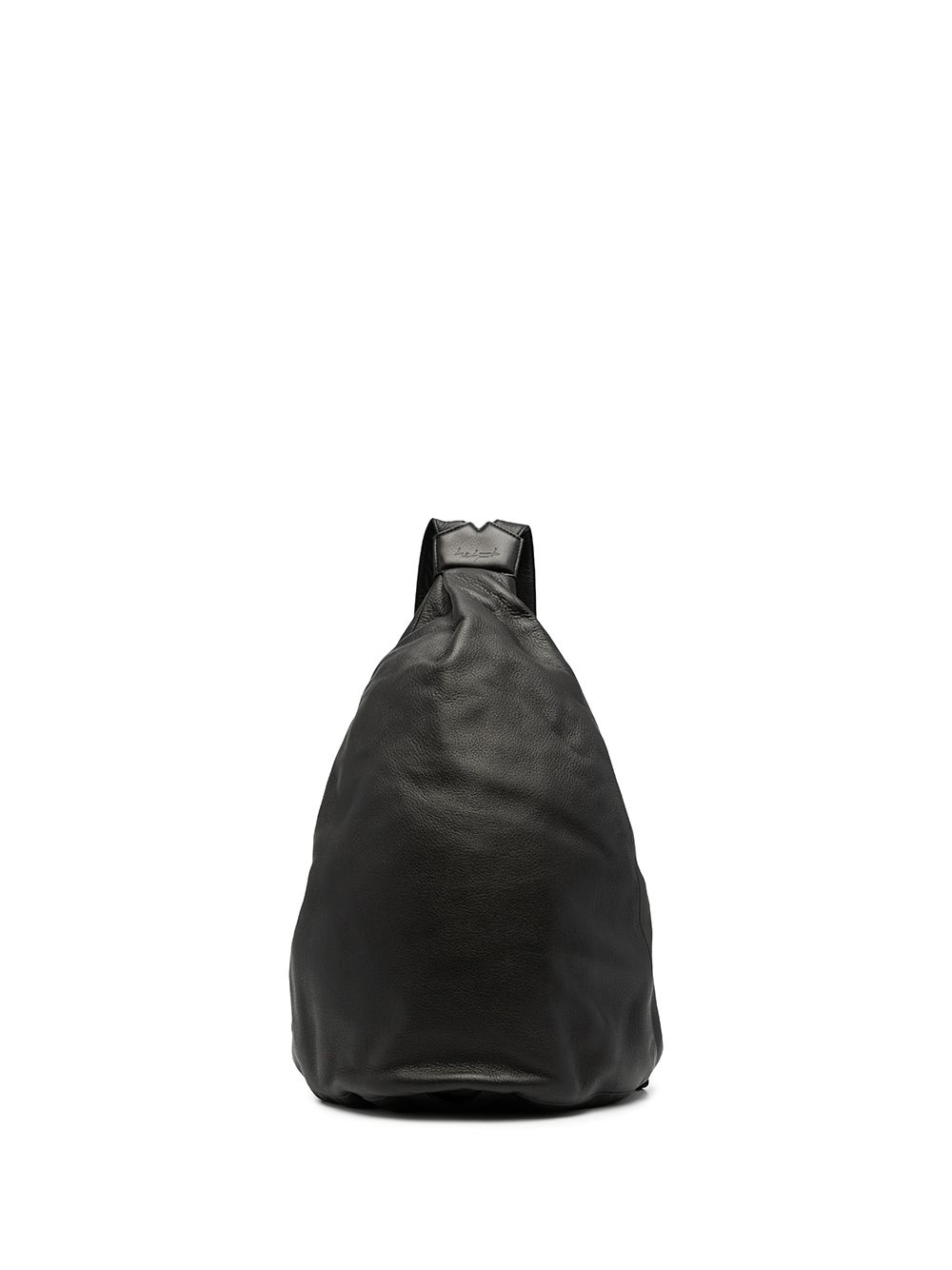 Logo-embossed leather backpack - Black
