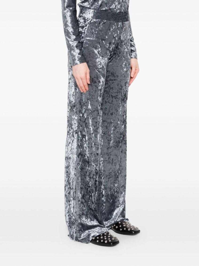 Velvet High-Waisted Trousers
